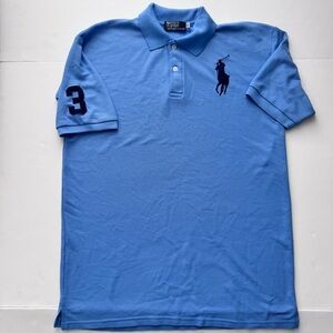 Polo Ralph Lauren Blue Big Pony #3 Short Sleeve Polo Shirt Sz XXL